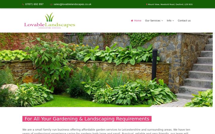 Screenshot of lovablelandscapes.co.uk