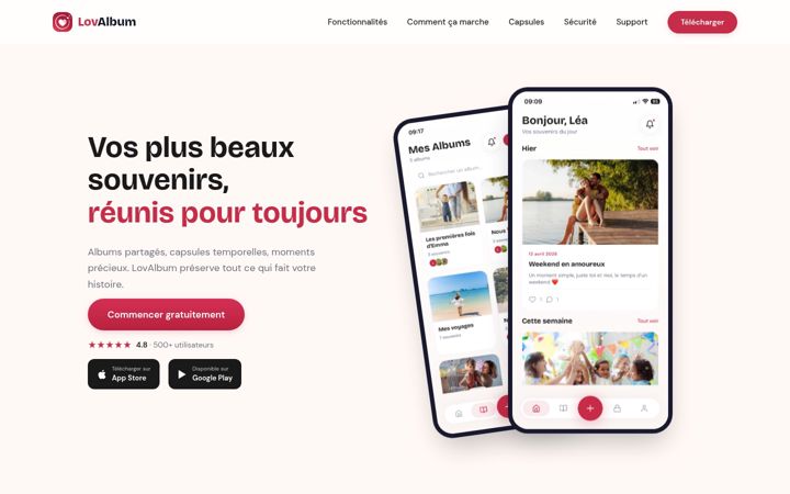 Screenshot of lovalbum.com