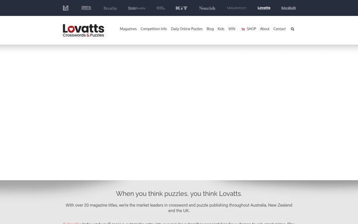 Screenshot of lovattspuzzles.com