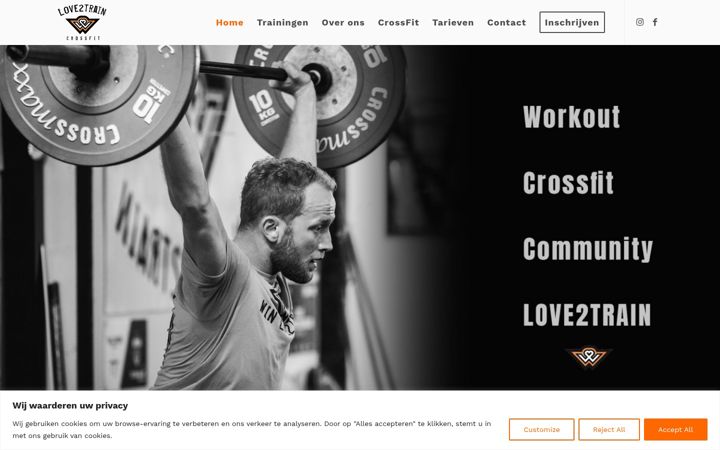 Screenshot of love2traincrossfit.nl
