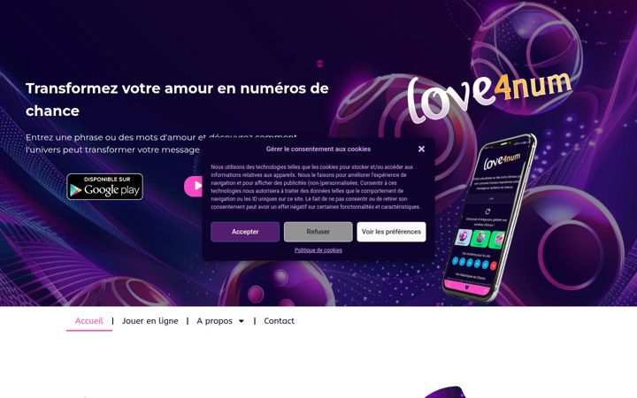 Screenshot of love4num.com