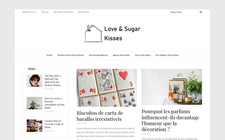 Screenshot of loveandsugarkisses.com