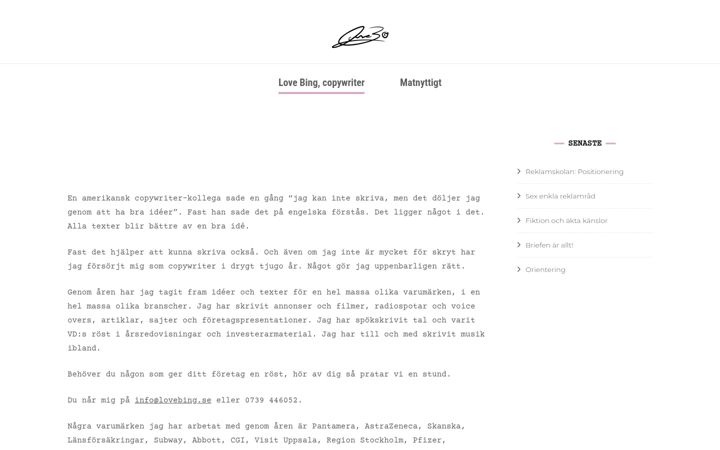 Screenshot of lovebing.se