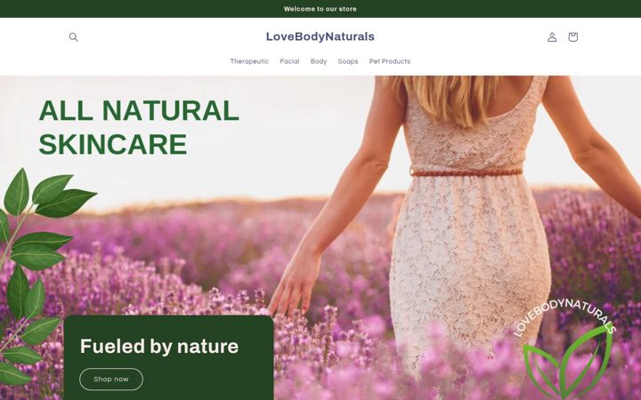Screenshot of lovebodynaturals.com