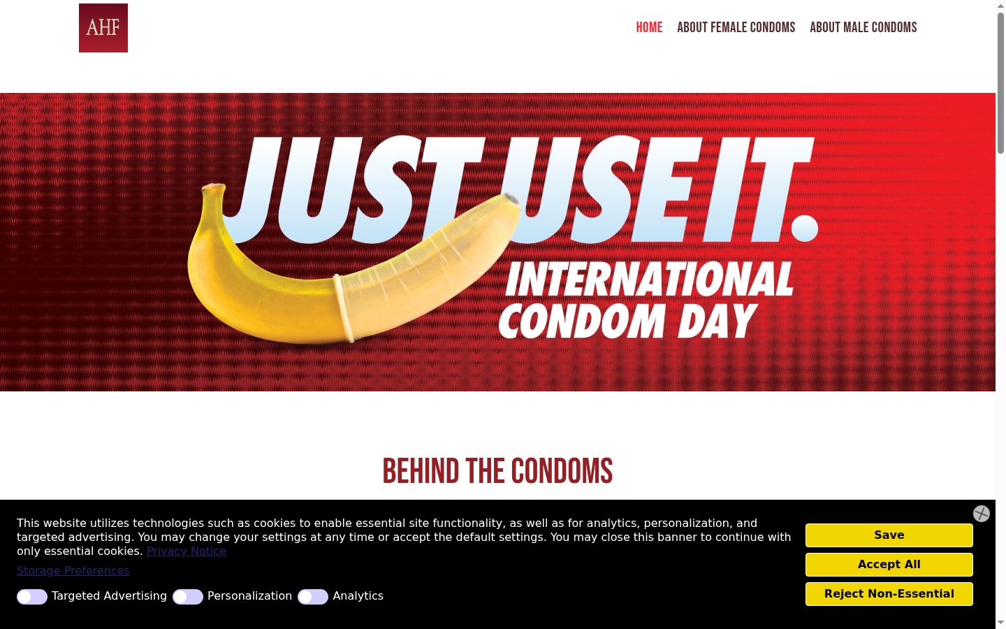Screenshot of the consent banner shown before any interaction