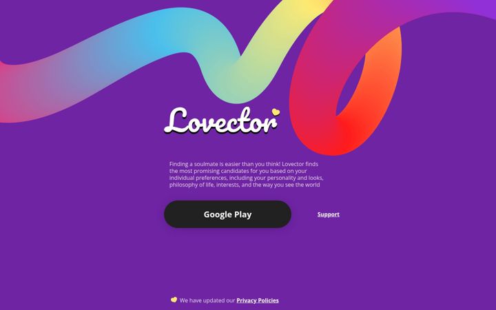 Ekrānuzņēmums no lovectorapp.com