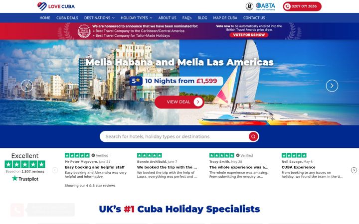 Screenshot of lovecuba.com