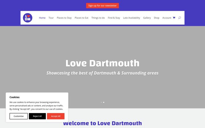 Screenshot of lovedartmouth.uk