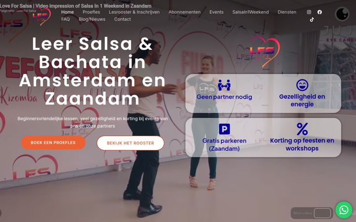 Screenshot ta' loveforsalsa.nl