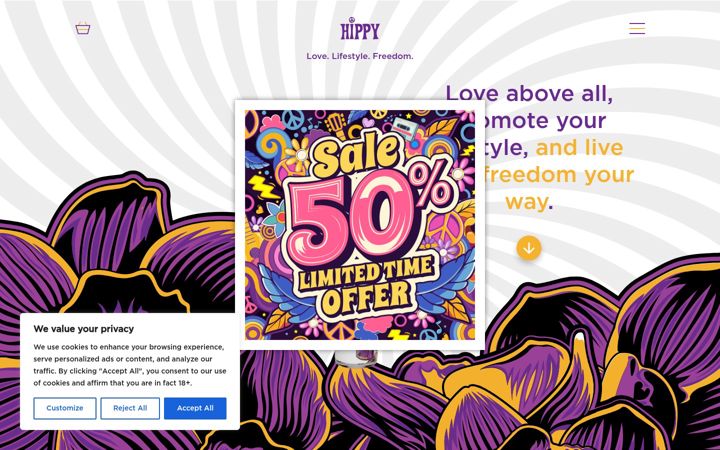 Screenshot of lovehippy.com
