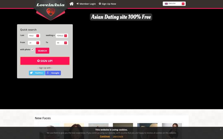 Screenshot of lovein.asia