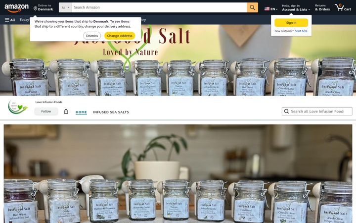 Screenshot of loveinfusionfoods.com