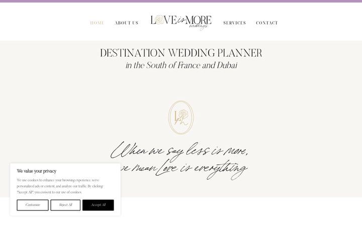 Screenshot of loveismoreweddings.com