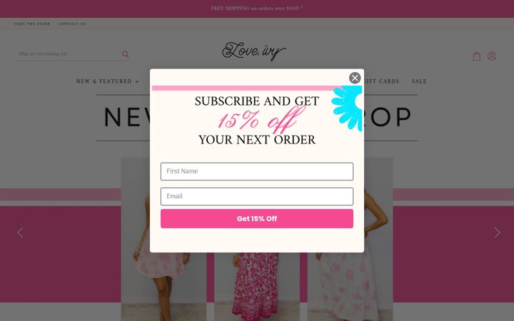 Screenshot of loveivyboutique.com