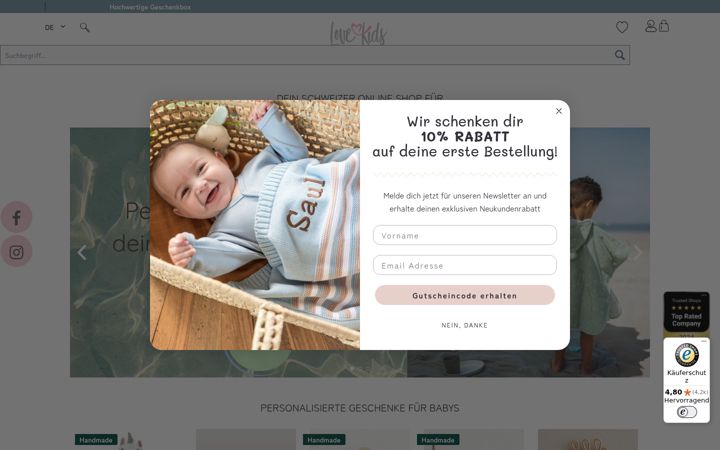 Screenshot of lovekids.ch