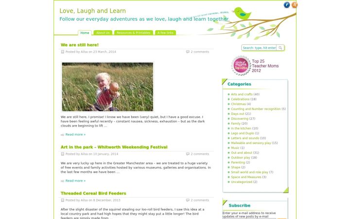Screenshot of lovelaughandlearn.co.uk