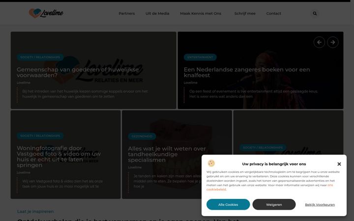 Screenshot of lovelime.nl
