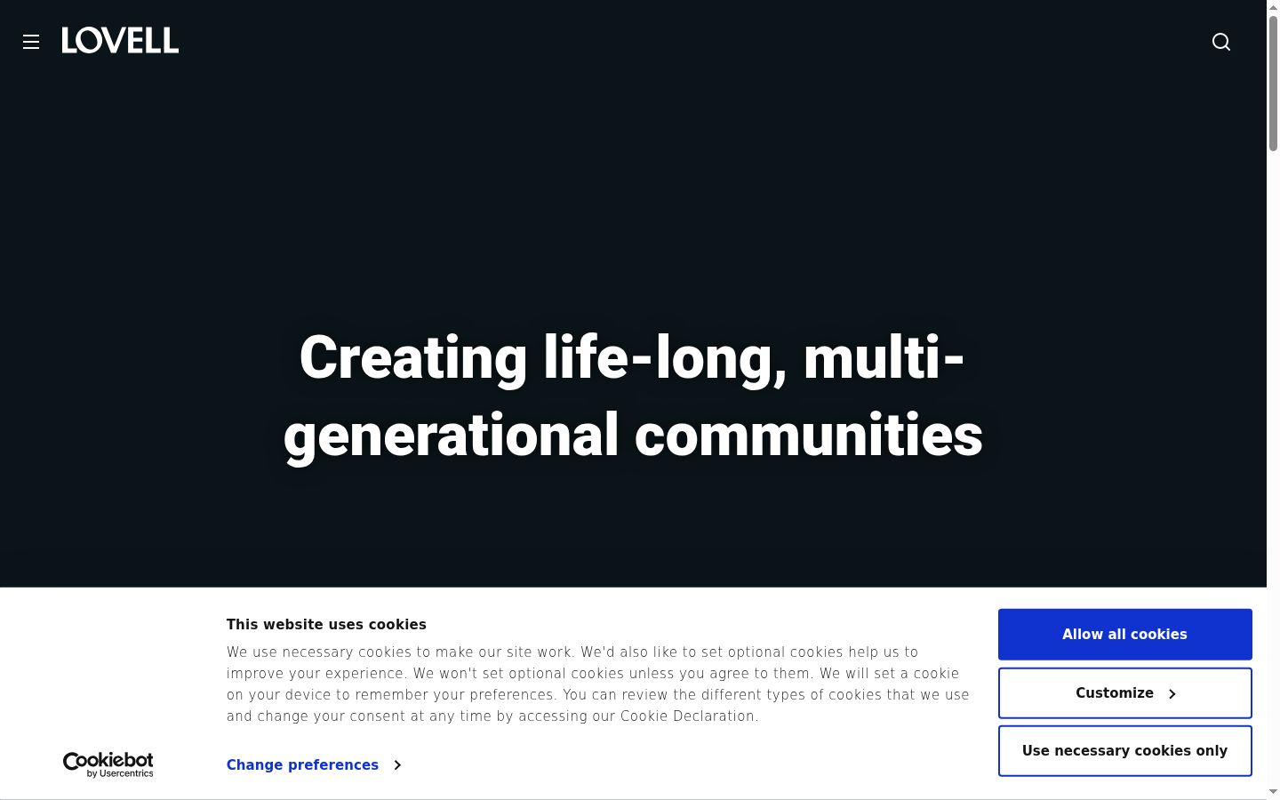 Screenshot del banner di consenso mostrato prima di qualsiasi interazione
