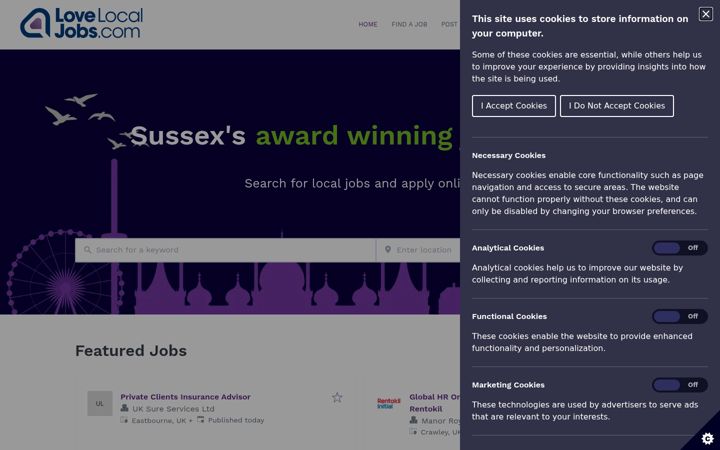 Screenshot of lovelocaljobs.com