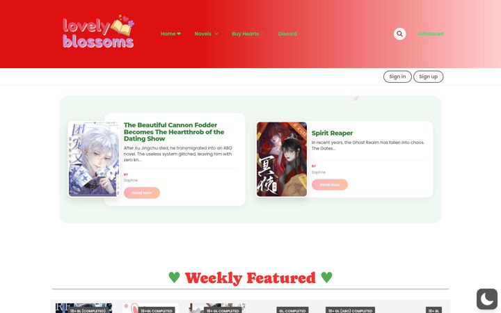 Screenshot of lovelyblossoms.com