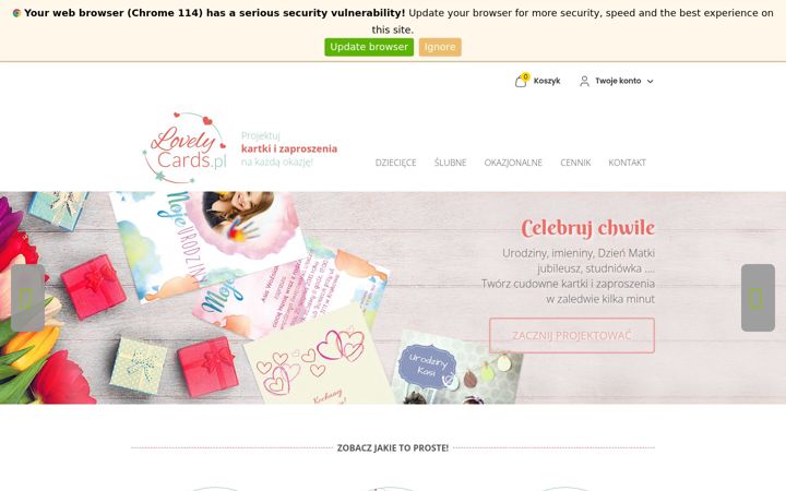 Screenshot of lovelycards.pl