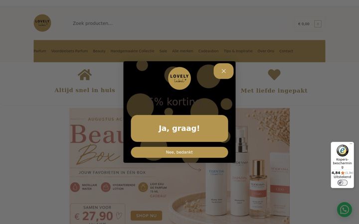 Screenshot of lovelylabel.nl