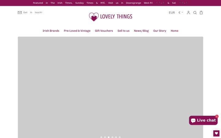 Screenshot of lovelythings.ie