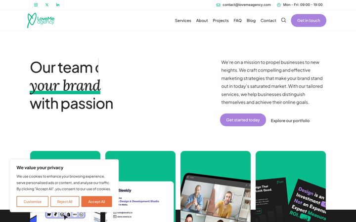 Screenshot of lovemeagency.com