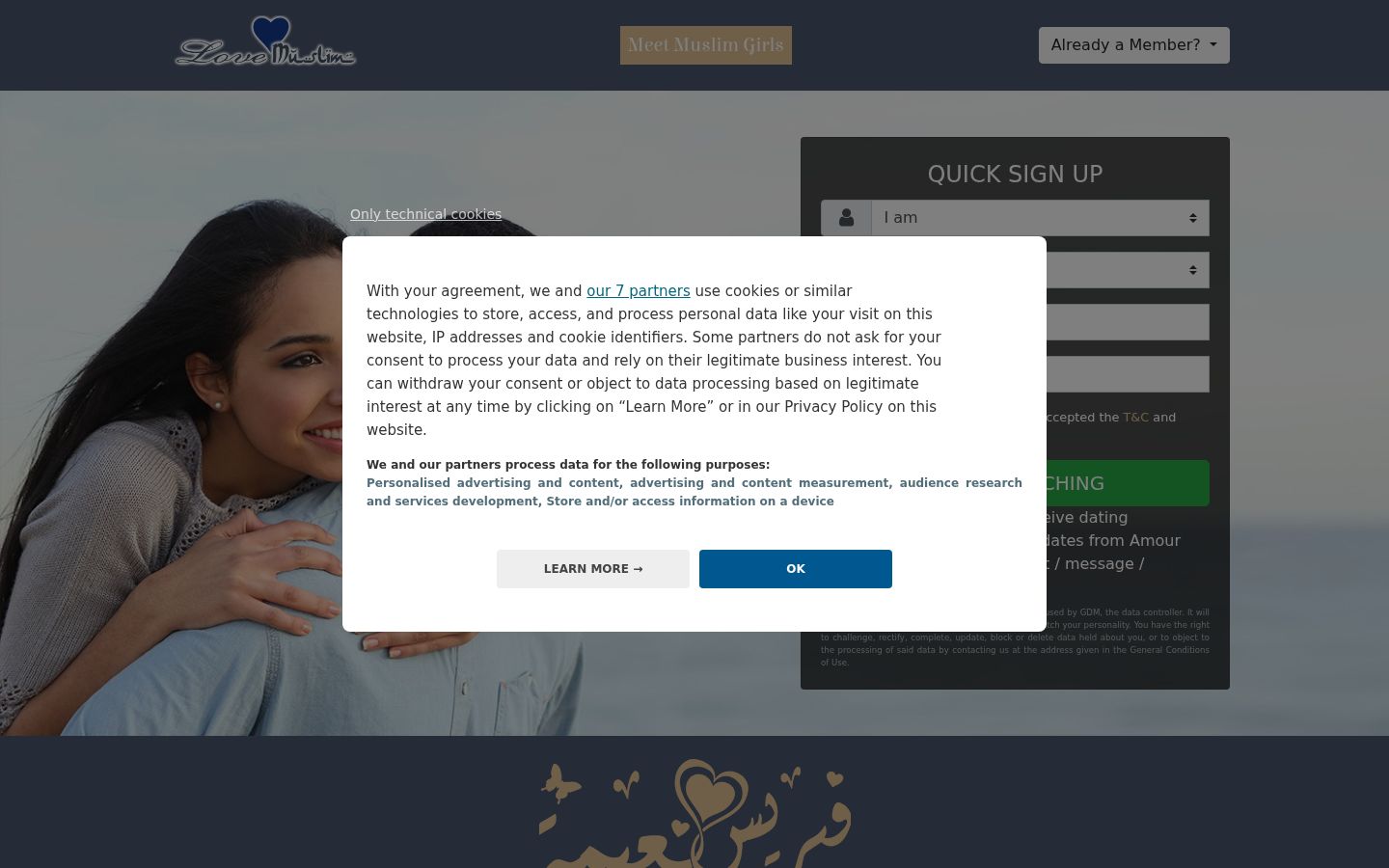 Screenshot of the consent banner shown before any interaction