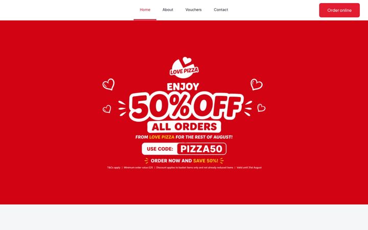 Screenshot of lovepizza.com