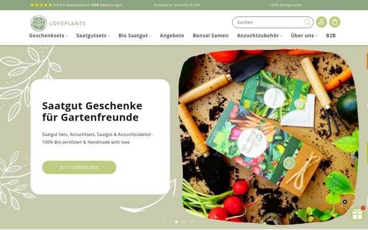Screenshot of loveplants.de
