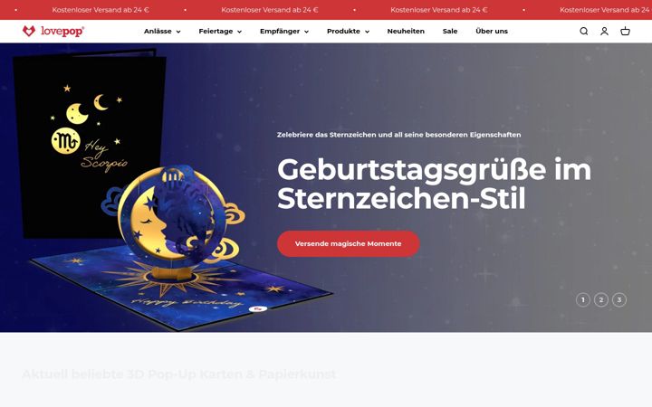 Screenshot of lovepop.de