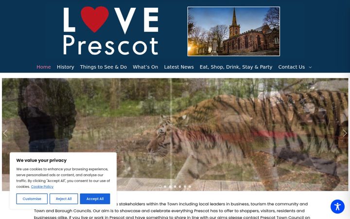 Screenshot of loveprescot.co.uk