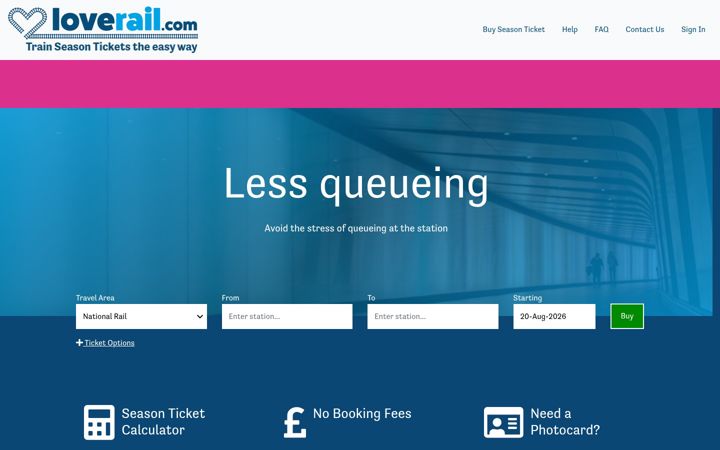 Screenshot of loverail.com