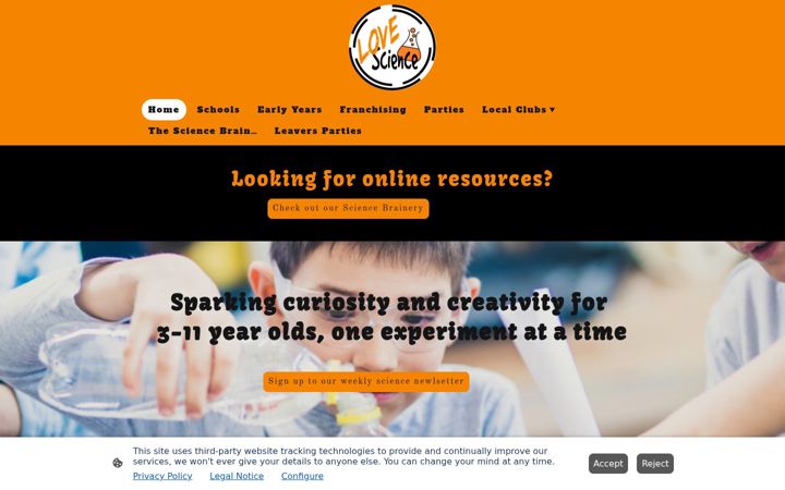 Screenshot of lovescience.co.uk