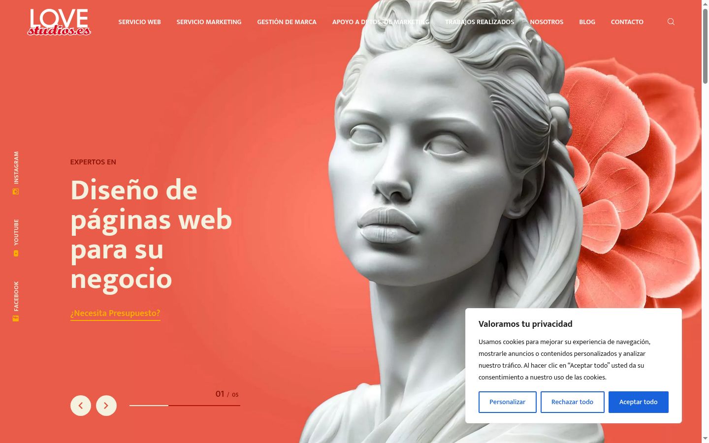 Captura de pantalla del banner de consentimiento mostrado antes de cualquier interacción