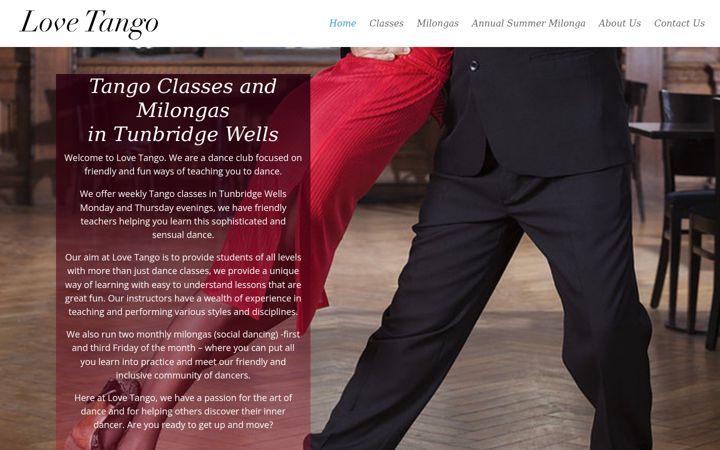 Screenshot of lovetango.co.uk