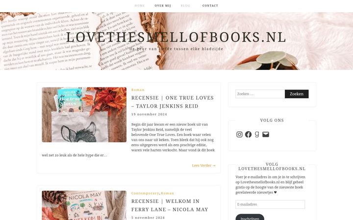 Screenshot of lovethesmellofbooks.nl