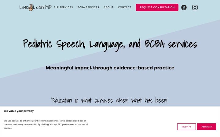 Screenshot of lovetolearnmd.com