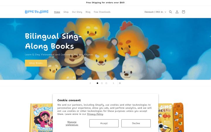 Screenshot of lovetosingbooks.com