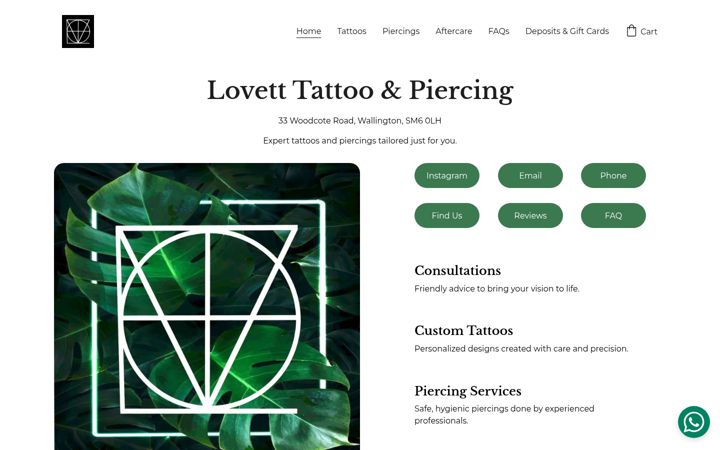 Screenshot of lovetttattoo.com