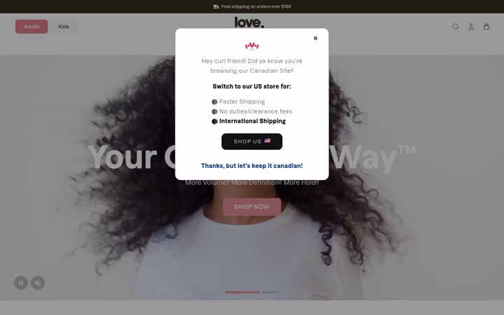 Screenshot of loveurcurls.ca