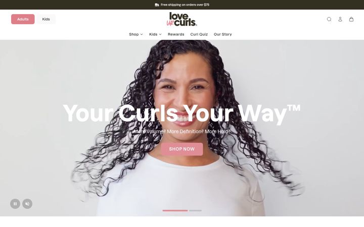 Screenshot of loveurcurls.com