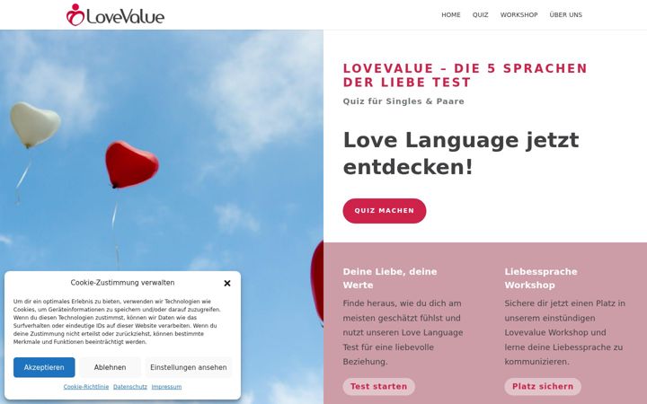 Screenshot of lovevalue.de