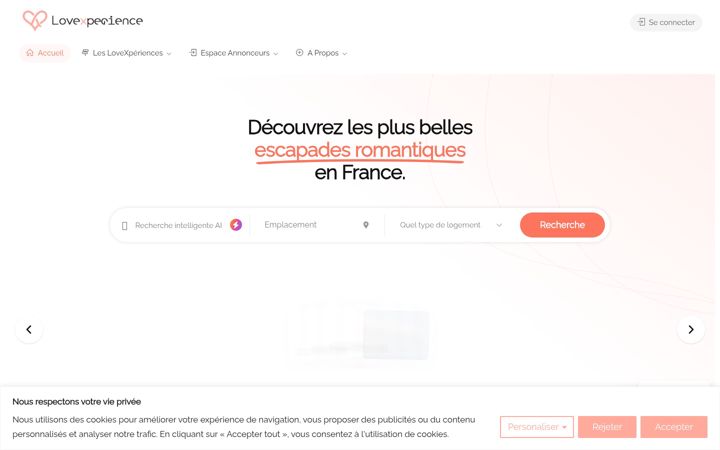 Screenshot of lovexperience.fr