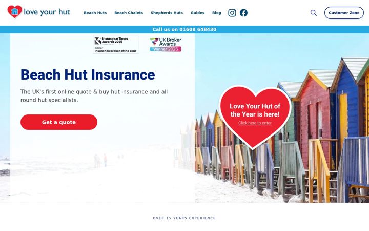 Screenshot of loveyourhut.co.uk