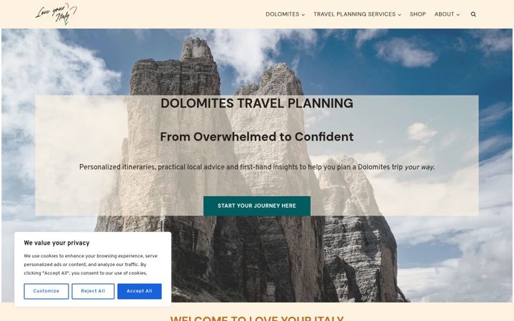 Screenshot of loveyouritaly.com