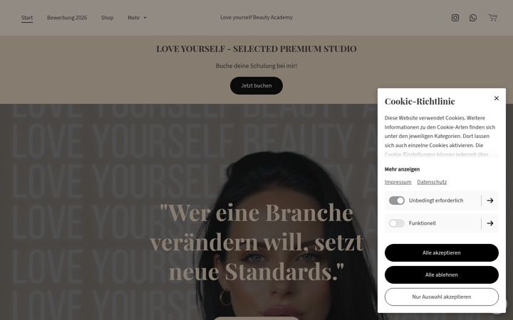 Screenshot of loveyourselfbeautyacadamy.de