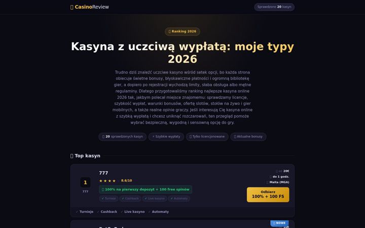Screenshot of lovigodi.pl