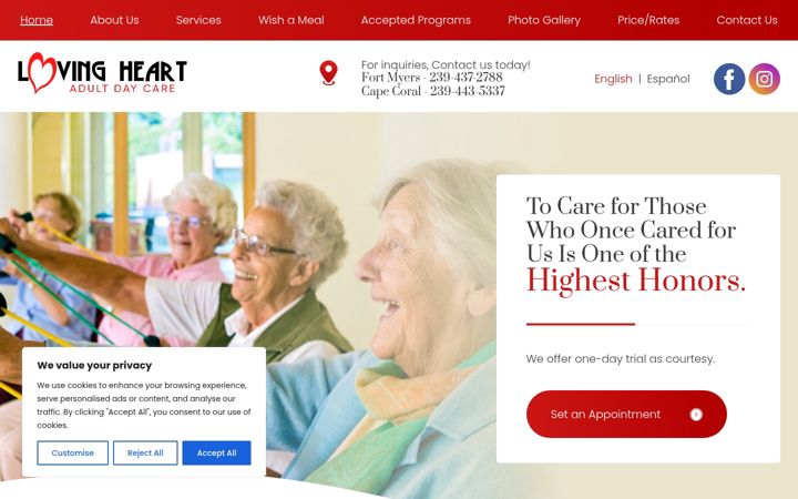 Screenshot of lovingheartadc.com